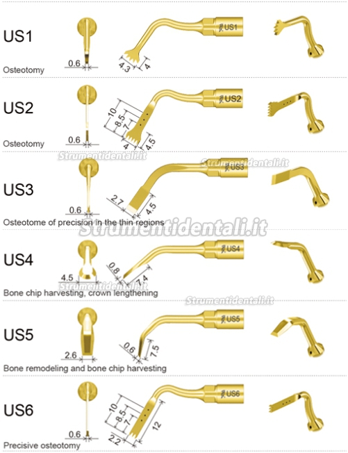 Woodpecker® Inserti Pizeo Osteotomia Chirurgia Kit 6 Inserti